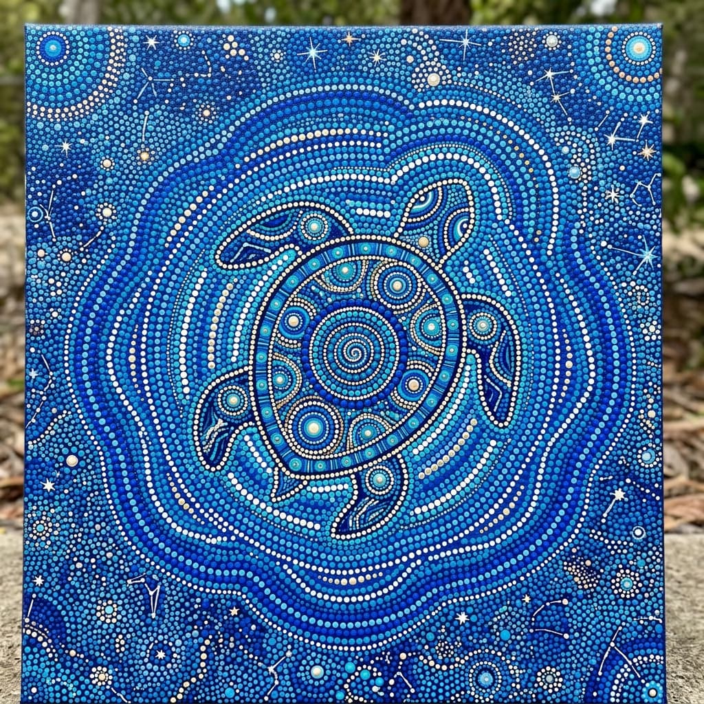 Ancestral Blue Dot Painting