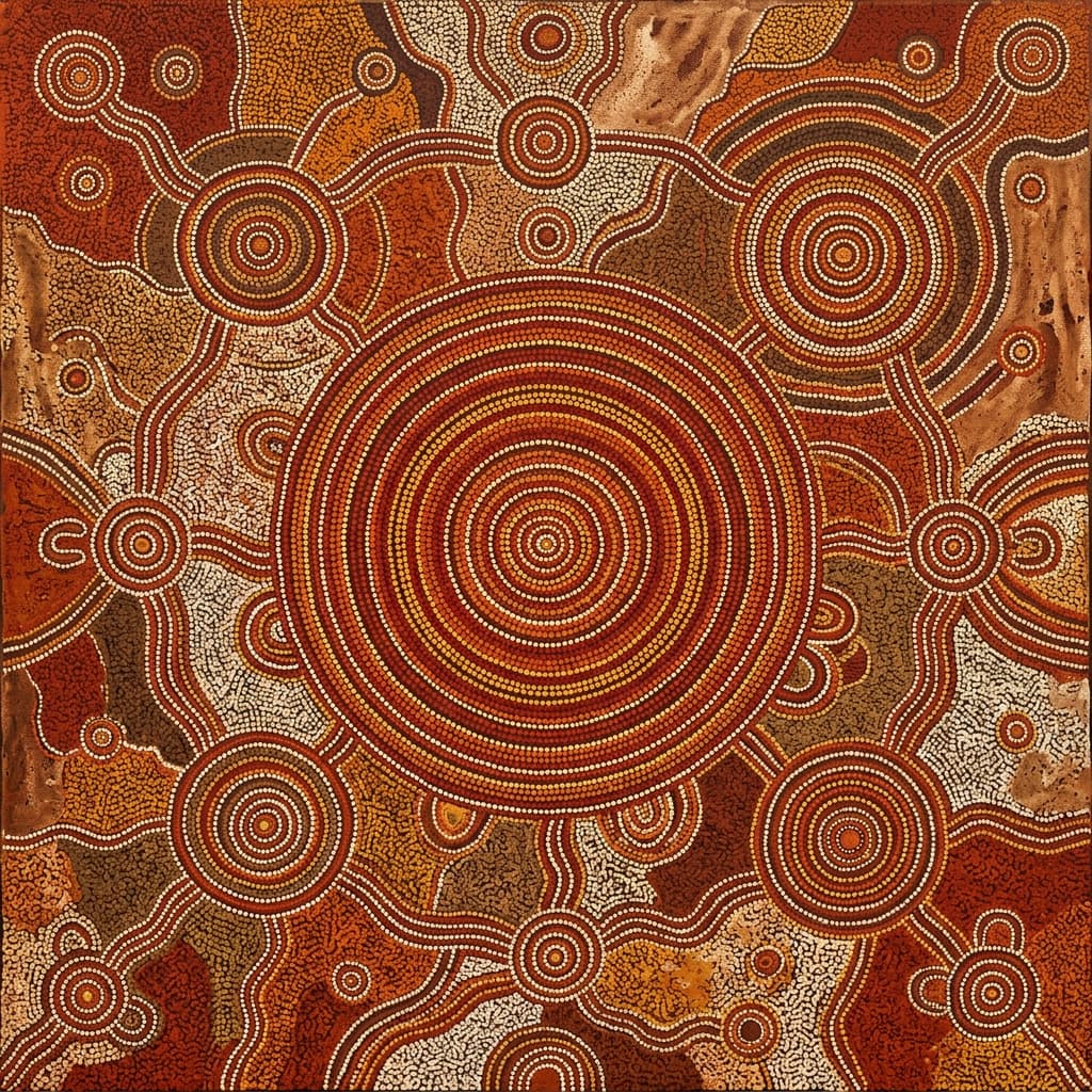 Earthy Spiral Dot Art