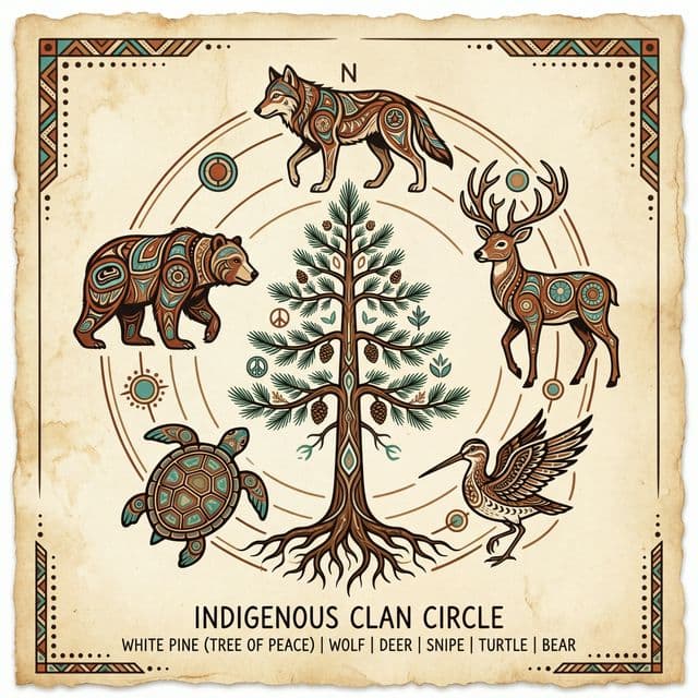 Indigenous Clan Symbols Circle