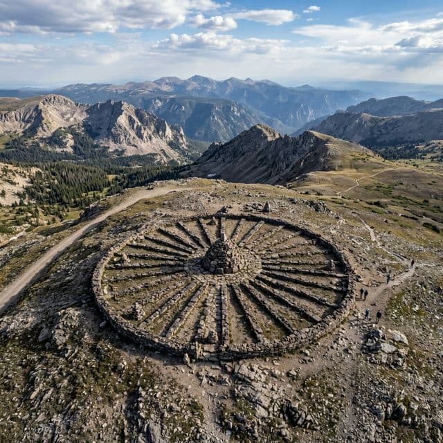 Aerial view of Ancient Medicine Wheel