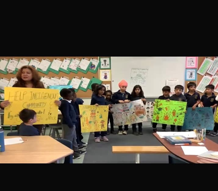 Students with their posters