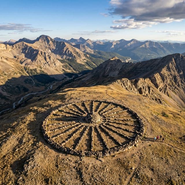 Aerial view of Stone Medicine Wheel