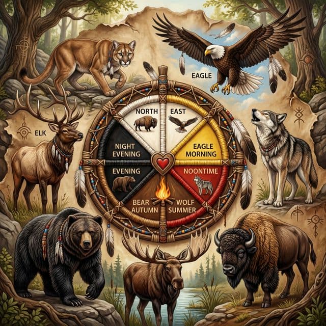 Medicine Wheel with Animal Guides