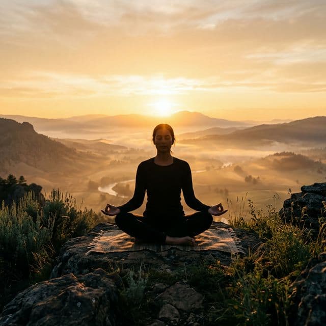 Meditative Silhouette at Sunrise